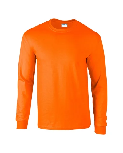 Ultra Cotton T-shirt maniche lunghe, 100% cotone, regular fit Safety Orange