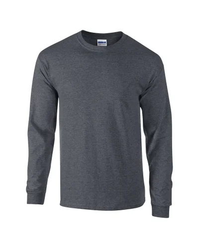 Ultra Cotton T-shirt maniche lunghe, 100% cotone, regular fit Dark Heather