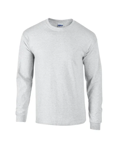 Ultra Cotton T-shirt maniche lunghe, 100% cotone, regular fit Ash Grey