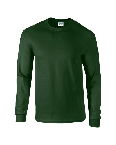 Ultra Cotton T-shirt maniche lunghe, 100% cotone, regular fit Forest Green