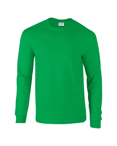 Ultra Cotton T-shirt maniche lunghe, 100% cotone, regular fit Irish Green
