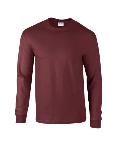 Ultra Cotton T-shirt maniche lunghe, 100% cotone, regular fit Maroon
