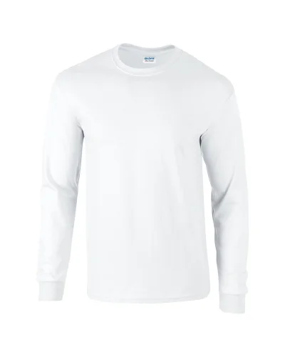 Ultra Cotton T-shirt maniche lunghe, 100% cotone, regular fit Bianco