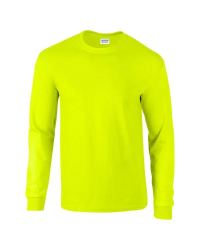Ultra Cotton T-shirt maniche lunghe, 100% cotone, regular fit Safety Green