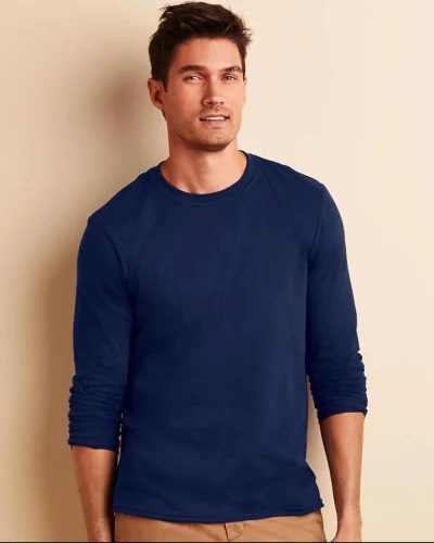 T-shirt uomo Softstyle a manica lunga 100% cotone regular fit