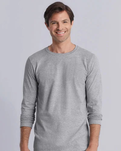 T-shirt uomo Softstyle a manica lunga 100% cotone regular fit