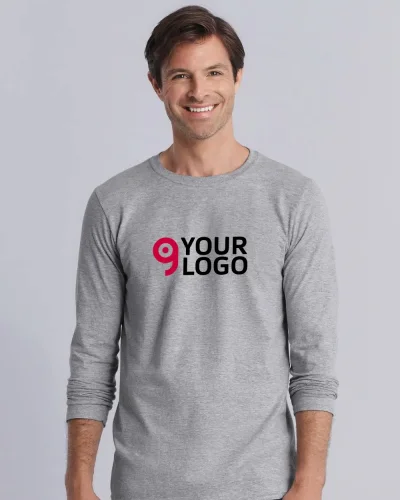 T-shirt uomo Softstyle a manica lunga 100% cotone regular fit