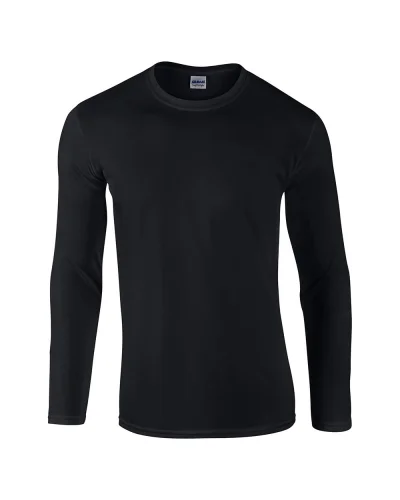 T-shirt uomo Softstyle a manica lunga 100% cotone regular fit Black