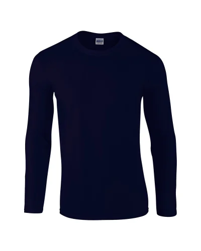 T-shirt uomo Softstyle a manica lunga 100% cotone regular fit Navy