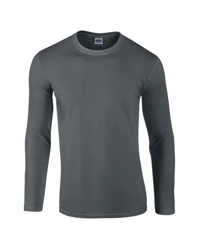T-shirt uomo Softstyle a manica lunga 100% cotone regular fit Charcoal