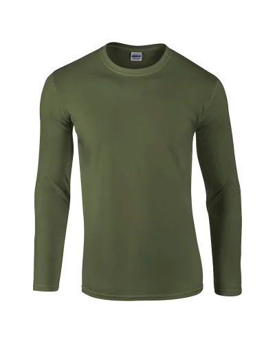 T-shirt uomo Softstyle a manica lunga 100% cotone regular fit