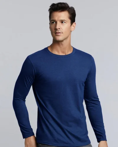 T-shirt uomo Softstyle a manica lunga 100% cotone regular fit