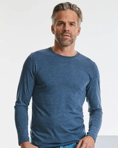 T-shirt uomo HD maniche lunghe, cotone-pol.