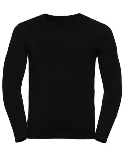 T-shirt uomo HD maniche lunghe, cotone-pol. Nero