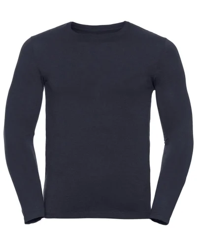 T-shirt uomo HD maniche lunghe, cotone-pol. French Navy