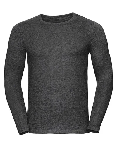 T-shirt uomo HD maniche lunghe, cotone-pol. Grey Marl