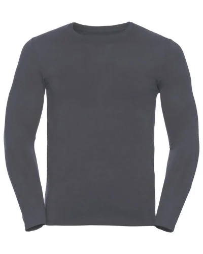 T-shirt uomo HD maniche lunghe, cotone-pol. Convoy Grey