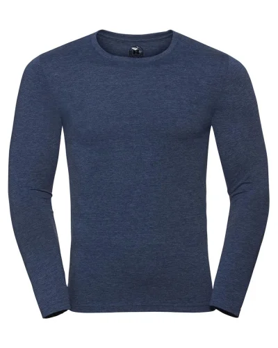 T-shirt uomo HD maniche lunghe, cotone-pol. Bright navy marl