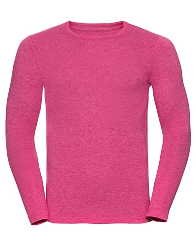 T-shirt uomo HD maniche lunghe, cotone-pol. Pink Marl