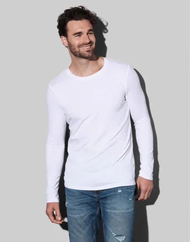 Star Clive T-shirt uomo manica lunga cotone elasticizzato Bianco