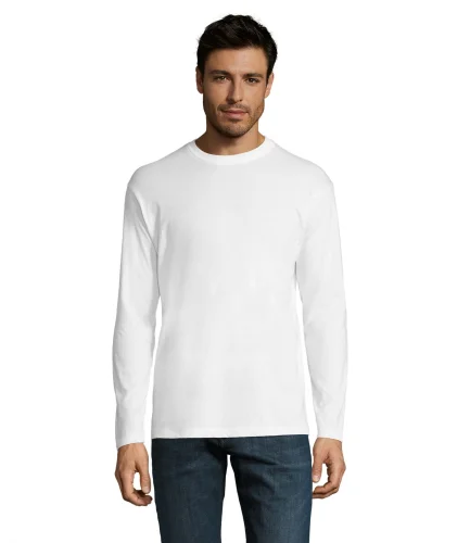 Monarch T-shirt uomo manica lunga 100% cotone regular fit Bianco