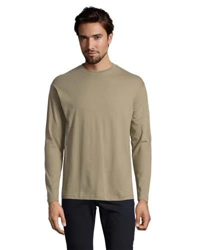 Monarch T-shirt uomo manica lunga 100% cotone regular fit Kaki