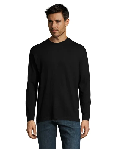 Monarch T-shirt uomo manica lunga 100% cotone regular fit Nero Profondo