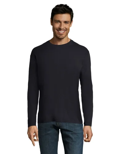 Monarch T-shirt uomo manica lunga 100% cotone regular fit Blu Navy