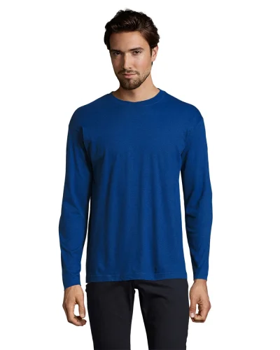 Monarch T-shirt uomo manica lunga 100% cotone regular fit Blu Coloniale