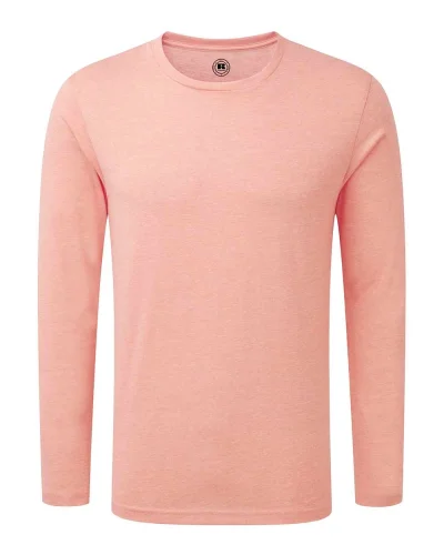 T-shirt uomo HD maniche lunghe, cotone-pol. Coral Marl