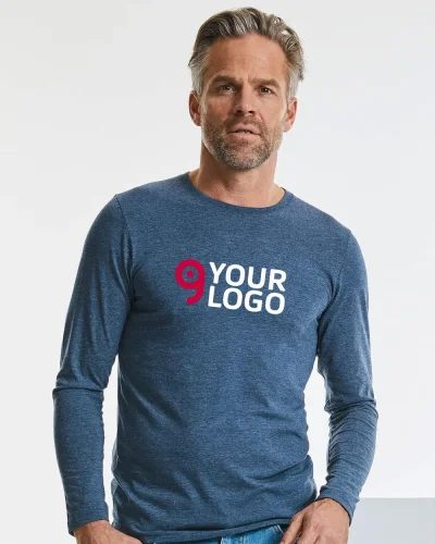 T-shirt uomo HD maniche lunghe, cotone-pol.