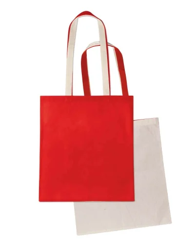 Shopper ibrida cotone-TNT, manici lunghi