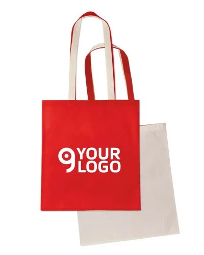 Shopper ibrida cotone-TNT, manici lunghi