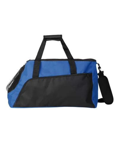 Borsa sportiva in poliestere 600D con tasca rete Blu/Nero