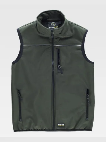 Gilet Workshell Antivento Riflettente, Taglie 3XL