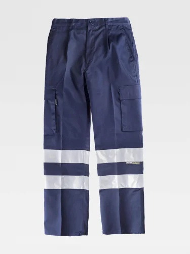 Pantalone da lavoro multitasche con bande riflettenti