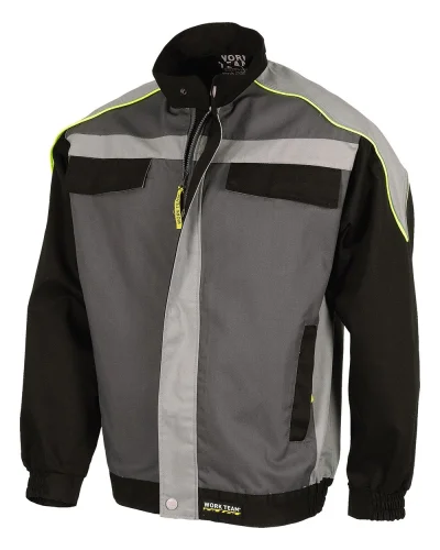 Giacca da lavoro con dettagli rifrangenti e zip robusta Dark Grey