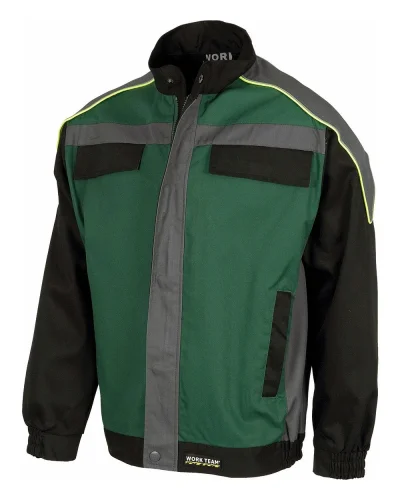 Giacca da lavoro con dettagli rifrangenti e zip robusta DARK GREEN
