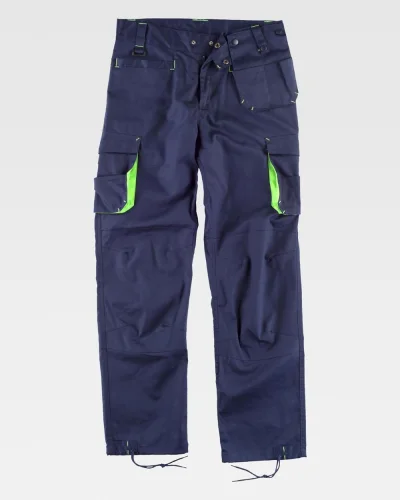 Pantalone da lavoro multitasche rinforzato rifrangente