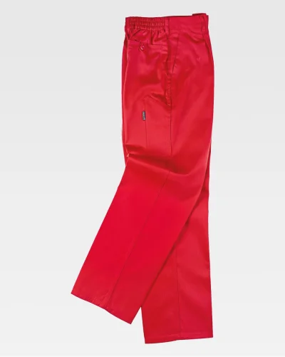 Pantalone da lavoro industriale, elastico e multitasche RED