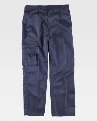 Pantalone multitasche triple cuciture lavoro resistente NAVY
