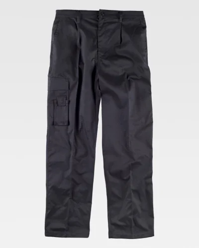 Pantalone multitasche triple cuciture lavoro resistente BLACK