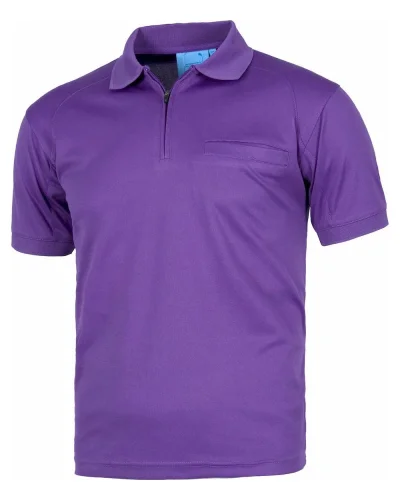 WORKDRY Polo mezza zip uomo, manica corta PURPLE