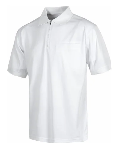 WORKDRY Polo mezza zip uomo, manica corta WHITE