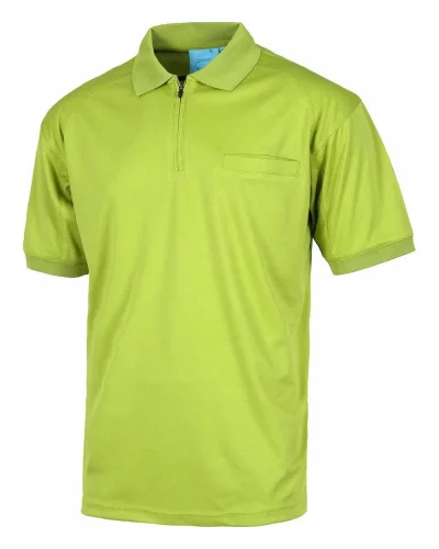 WORKDRY Polo mezza zip uomo, manica corta PISTACHIO