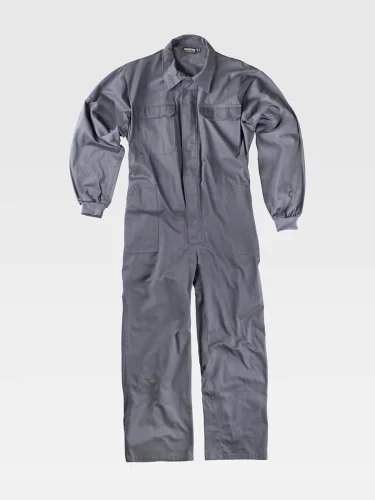 Tuta da lavoro cotone con cerniera coperta e tasche velcro