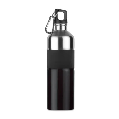 TENERE Bottiglia bicolore inox 750ml con moschettone antigoccia Blu