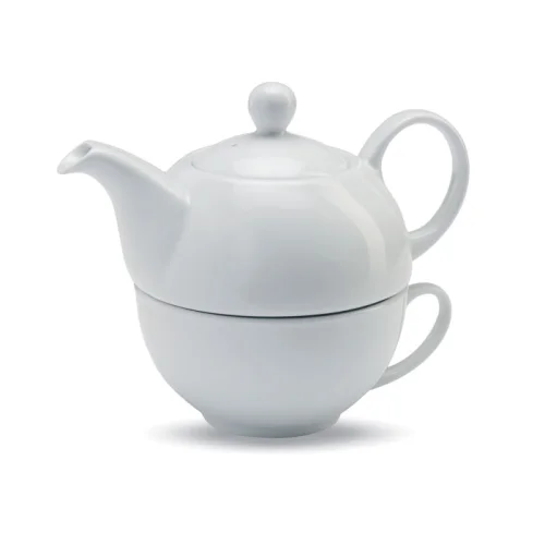 Set da tè in ceramica TEA TIME: teiera 400ml e tazza eleganti