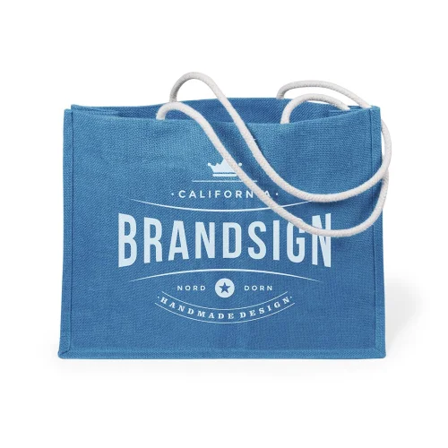 Hintol Borsa in Juta Colorata 44,5x35 cm Manici Cotone Resistenti