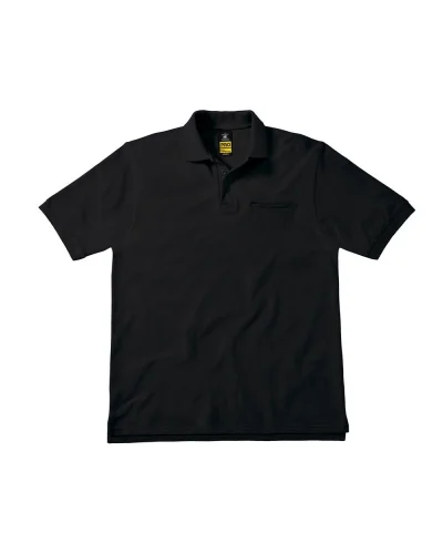 Energy Pro Polo uomo cotone 100%, regular fit, con taschino Black
